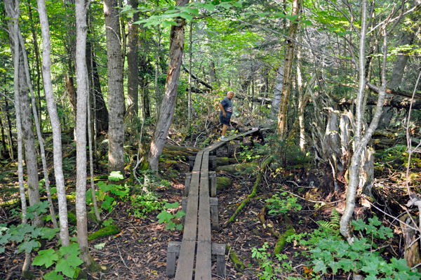 Lee Duquette hiking to Greenstone Falls